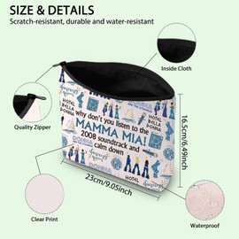 FOTAP Mamma Music Inspired Gift Mamma Mia Cosmetic Bag Broadway Mamma Mia Merch Mamma Quote Bag (MAMMA M-IA)
