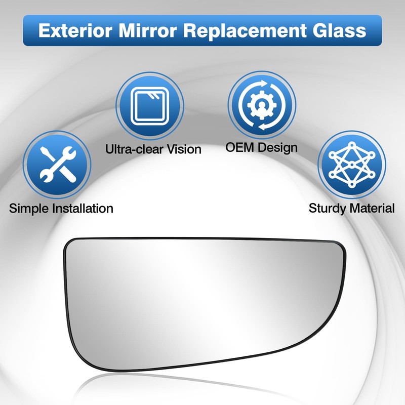TOP-MAX 68067730AA Ram Passenger Right Side Lower Mirror Glass Replacement