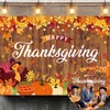 Happy Thanksgiving Banner Backdrop 7x5FT Autumn Maple Leaf Pumpkin Turkey