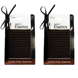Mia Metal-Free Elastics, Smooth Hair Rubber Bands, Brown Color, for Women, Teens, Girls, Dance, Sports, Ponytails 2pks, 36pcs