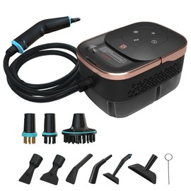 2500W Handheld Steam Cleaner,10 Accessories with 8 Adjustable Pressures for Tile/Grease/Carpet, 45oz Large Tank Chemical Free Cleaning, Portable Multi-Surface Steamer for Home Cars Kitchens(Gold)