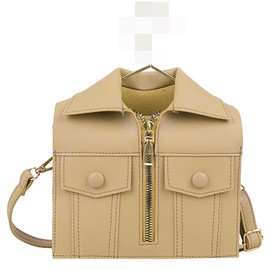 Anopo Suit Shirt Shaped Shoulder Bag Novelty Clutch Purse Lady PU Evening Crossbody Handbag Unique Clothes Top Handle Tote Khaki