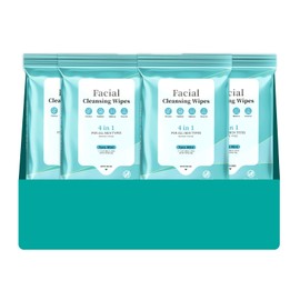 Facial Cleansing Wipes, Green Tea Oil Extract for Face Cleansing, Salicylic Acid for Acne Treatment, Hydrating Pore Care for Sensitive Skin, Exfoliating & Soothing Double-Sided Cleansing Wipes (28PCS)