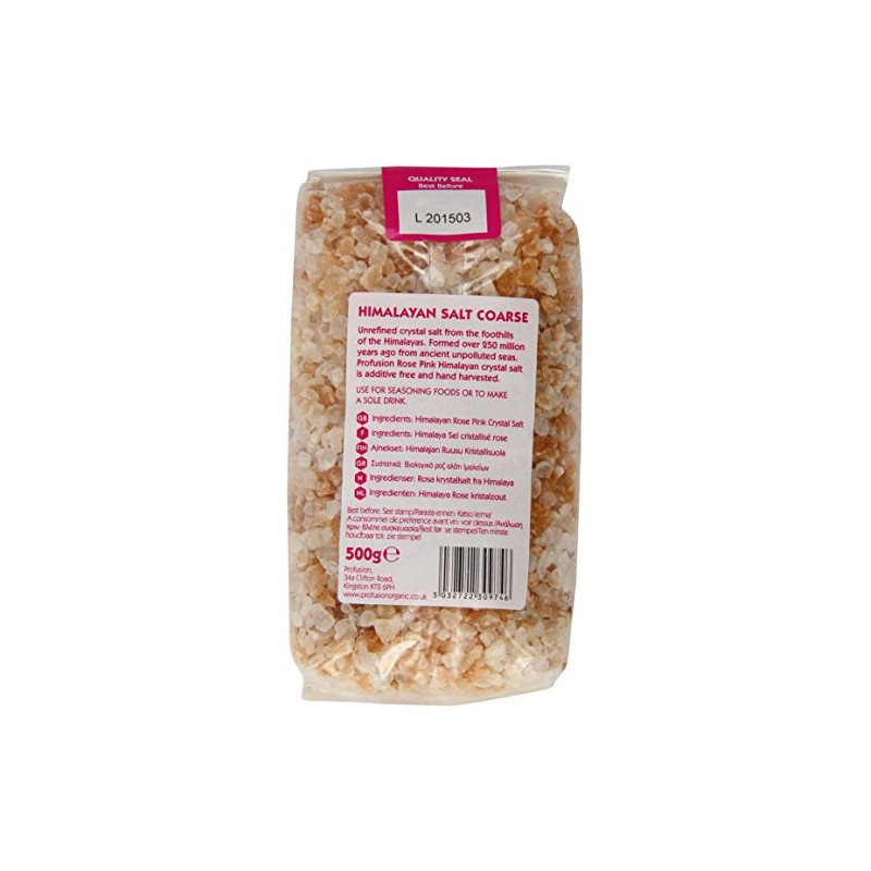 Profusion Organic Himalayan Rose Pink Crystal Salt Coarse, 500g