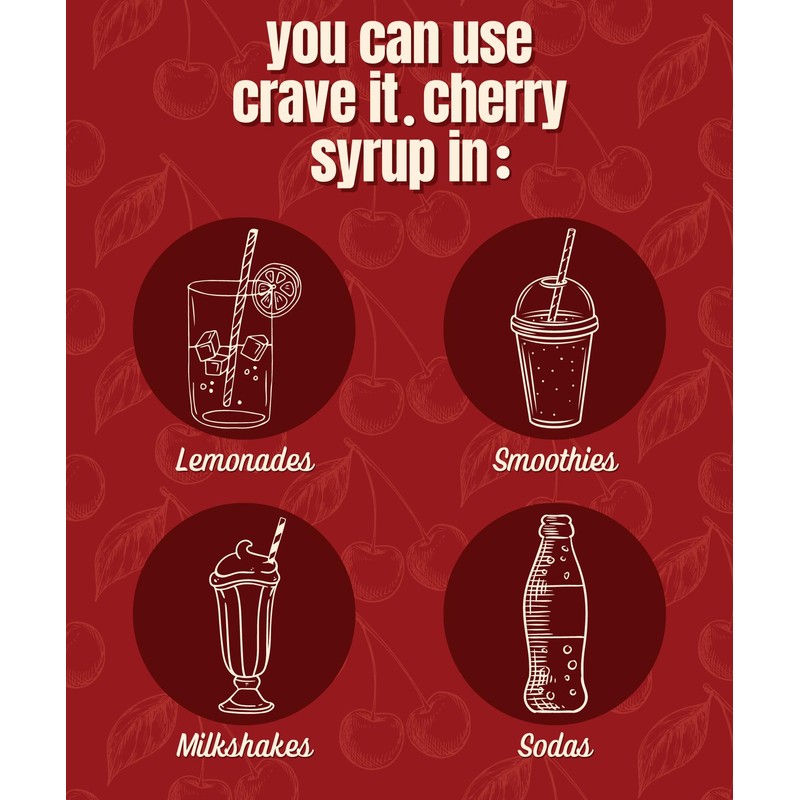 Crave It! Rich Cherry Flavoring Syrup, Add a Splash to