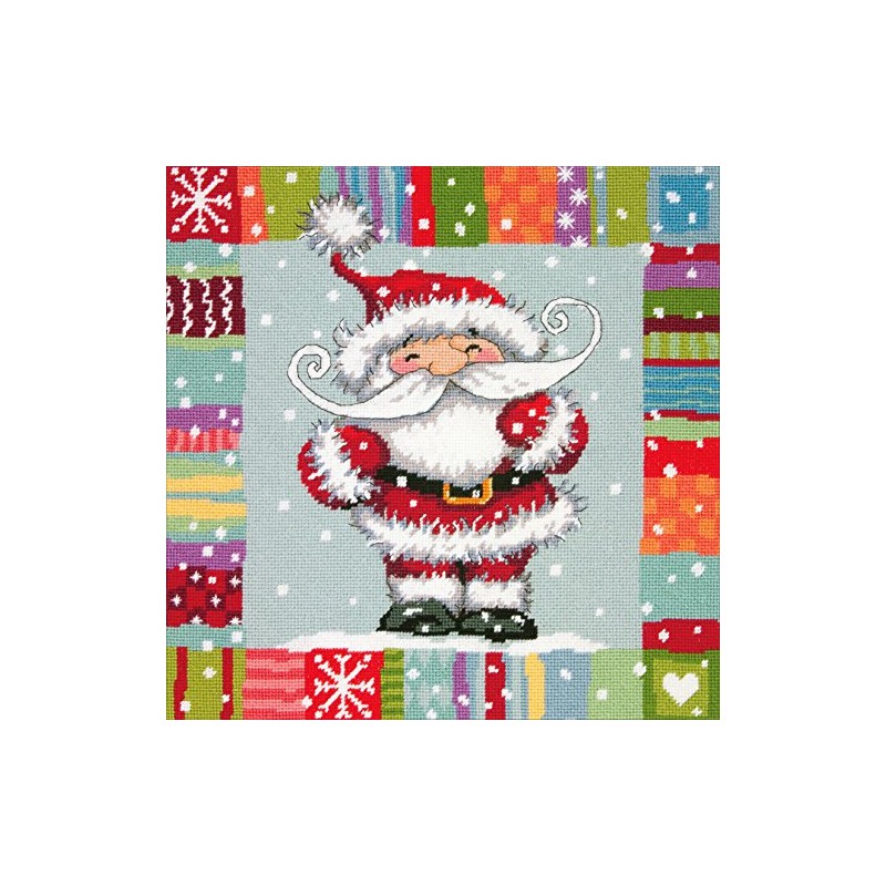 Dimensions Needlepoint Kit, Patterned Santa Claus Christmas Needlepoint, 14'' x