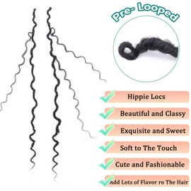 EFFGOCO Goddess Locs Crochet Hair 10 Inch 7 Packs Faux Locs Crochet Hair Natural Black Pre Looped for Women Boho Crochet Locs with Curly Ends (10 Inch, 1B)