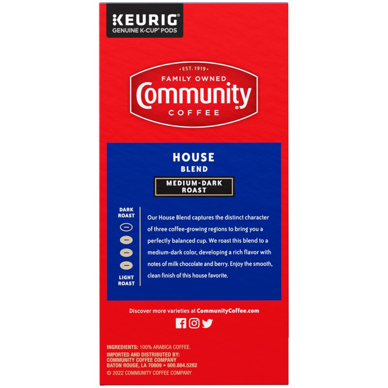 Community Coffee House Blend Medium-Dark Roast Single Serve Keurig K-Cup
