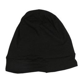 CNFCO Adjustable Hair Cover Bonnet Satin Lined Sleep Beanie Cap, Black, Medium-Large