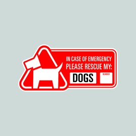 Dog Pet Rescue - Color Sticker - Decal - Diecut - Emergency fire Safety Safe Warning Caution - 1.25x0.60