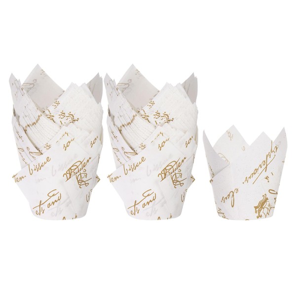 HARFINGTON 100Pcs Tulip Cupcake Liners Standard Paper Baking Cups Greaseproof