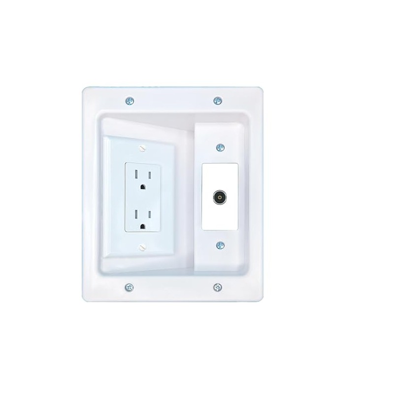 RiteAV TOSLINK Recessed Wall Plate Cable Concealer Management Kit with
