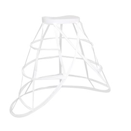 MYAYD Women's Fishbone hollowed Cross Birdcage Hoop Skirt Brace Lolita Half length Petticoat Pannier (White)