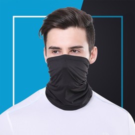 Multi-functional Summer Neck Scarf Balaclava Neck Gaiter Black/ONE 2ea