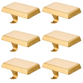 Christmas Stocking Holders Mantel Stocking Hangers Metal Hanging Hooks Stocking Holders Bases for Mantel Fireplace Stair Party Decoration (Gold, 6)