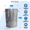 Plexon Outdoor Metal Trash Can with Lid, Galvanized Steel Outside