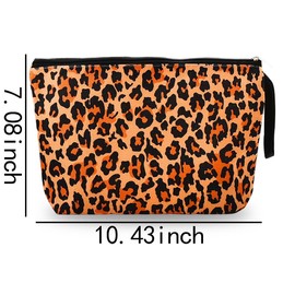 Leopard Print Makeup Bag for Women Cheetah Cosmetic Bag for Girls Granddaughter Daughter Birthday Gifts for Friend Travel Toiletry Bag for Girlfiend Wife Anniversary Wedding Valentines Day Gift