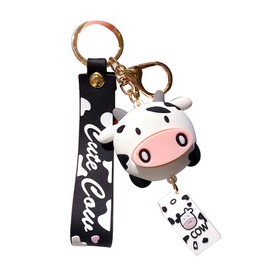 LAYAHAGO Cow Keychain KeyChains for Women Wallet Purses Bags Backpack Key Chain Black
