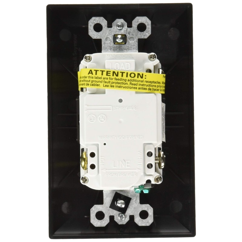 RV Designer S807, Dual Outlet GFCI with Cover Plate, Black,