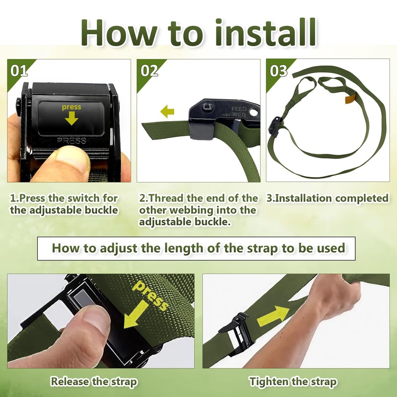 Hunting Climbing Stick Replacement Straps Heavy Duty Tree Stand Climbing
