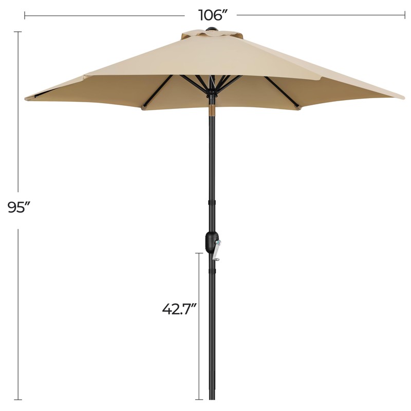 Yaheetech 9' Patio Umbrella with 22L Umbrella Base Stand-Round Water