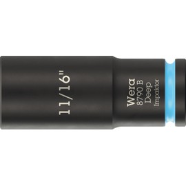 Wera 8790 B Impaktor Deep Socket with 3/8" Drive, 11/16" x 63 mm