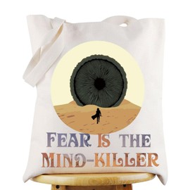 WZMPA Paul Atreides Canvas Tote Bag Paul & Chani Fans Gift Fear Is The Mind Killer Shoulder Bag Paul Atreides Merchandise (Mind Killer TG)