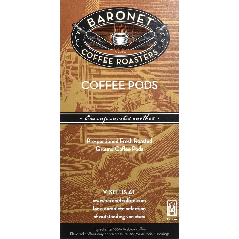 Baronet Coffee Organic ESE Espresso Pods - Decaf Roast -
