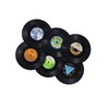 MECOWON Retro Vinyl Record Coasters with Vinyl Record Player Holder,