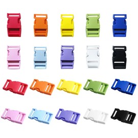 Trsnzul Buckle 20 Pieces Plastic Buckle 10 Colours Side Release Plastic Mini Buckles Clip Fastener Buckles and Fasteners for Backpack Accessories Tent Webbing
