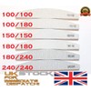 8X Nail Files Zebra Shape Half Moon Chose GRIT Double