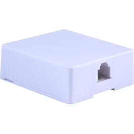 Power Gear Surface Mount Jack, Attach to Walls, Receptacles, Baseboards, Compatible with Standard Phone Plugs, RJ14, RJ11, Answering Machines, Modems, Fax Machines, White, 76136