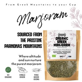 APSOGO Organic Marjoram Herbal Tea - Premium Greek Loose Leaf Marjoram (100g) Natural Organic Herb Tea, Aromatic Mediterranean Herbal Infusion