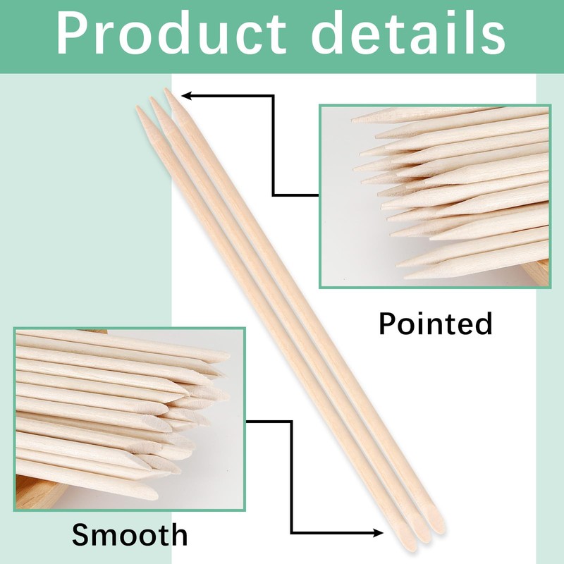 800 Pcs Orange Wood Sticks for Nails, Double Sided Multi-Use