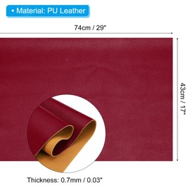 PATIKIL 29x17x0.03 Inch PU Leather Sheets, Soft Colored Faux Goat Grain PU Leather Sheet Repair Fabric Patch for Book Binding, Repairing, Crafting, Sewing, Dark Red