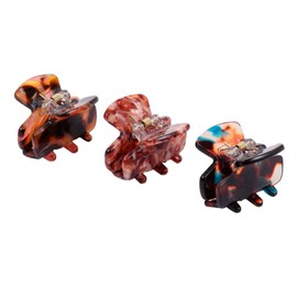 Mikinona 3pcs Vintage Acetate Hair Clips Set Tortoise Shell Hair Clamps for Thin and Thick Non- Ponytail Holders for Showers and Yoga Lightweight