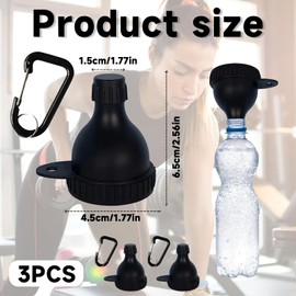 YREYBN Protein Powder Container, 3 Pack Black Protein Powder Storage, Portable Formula Pots for Gym, Travel and Daily Use