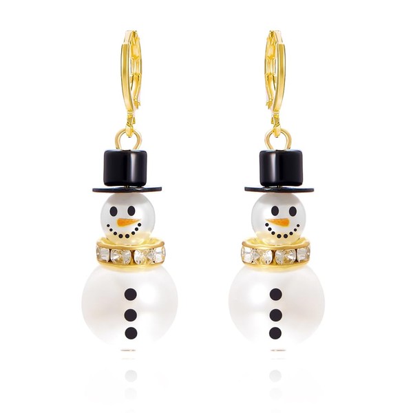 BKEPDY Women's Christmas Decoration with Christmas Earrings, Cute Snowman Earrings