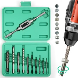 10 Tlg Schraubenausdreher Set,Linksausdreher Inkl Windeisen,M3-M18 Ausdreher Set Für Beschädigte Schrauben,Screw Extractor Mit Aufbewahrungsbox,Schraubenlöser Mit Kobalthaltige Spiralbohre,Werkzeugset