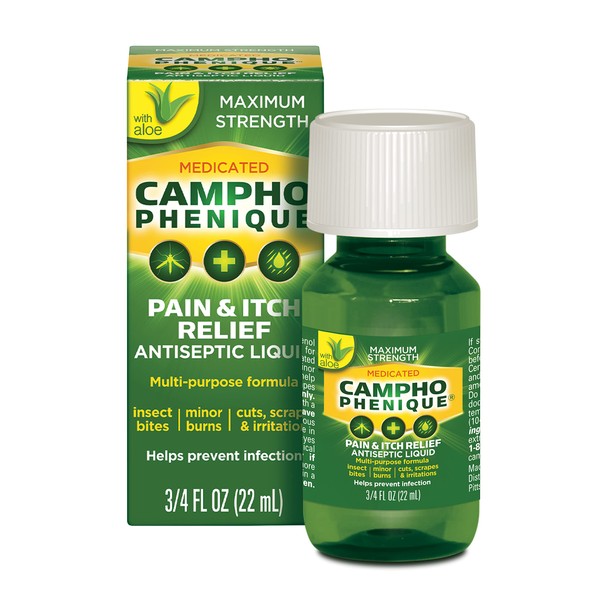 Campho-Phenique Pain & Itch Relief Antiseptic Liquid, Original Formula, Clear, 0.75 Fl Oz