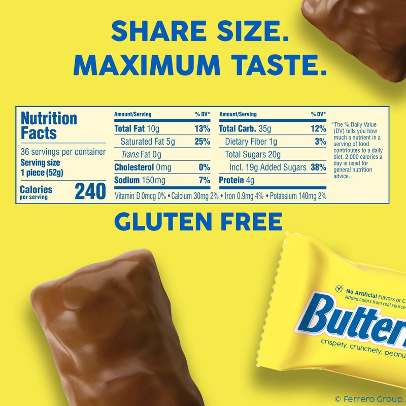 Butterfinger Full Size Candy Bar, 18 Count, Crispety Crunchety Peanut-Buttery