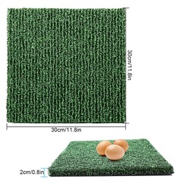 Kalekey 6 Pack Nesting Pads for Chicken Coop, 12"x12" Chicken Nesting Box Pads for Laying Eggs, Washable Nest Box Pads for Chicken Hen Small Pets on Garden Lawn Indoor Outdoor (Green)