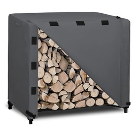 Easy-Going 4 Feet Outdoor Log Rack Cover Waterproof Weatherproof Firewood Cover with Openable Front Flap (Cover Only, Rack not Included)
