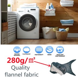 SunBritly Shark Blanket Sleeping Bag Onesie Cosplay Costume for Adults and Kids (M for 51-61 Inch Height)