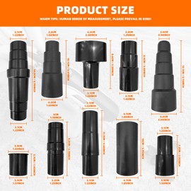 10 Pcs Universal Shop Vac Vacuum Hose Adapter Reducer Attachment Set Converter, 1-1/4 Inch to 1-3/8 Inch to 1-1/2 Inch, Reducer 32mm to 35mm; 32mm to 38mm, 32mm to 45mm, 1 3/8 inch to 1 1/4 inch