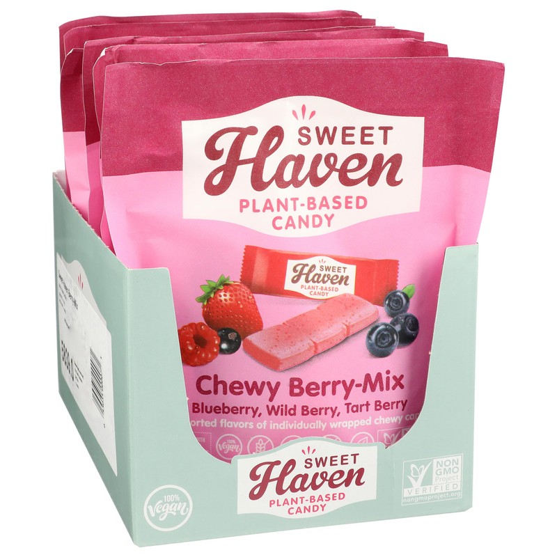 Sweet Haven Plant-Based Candy, Chewy Berry-Mix, Naturally Flavored, Vegan Friendly,