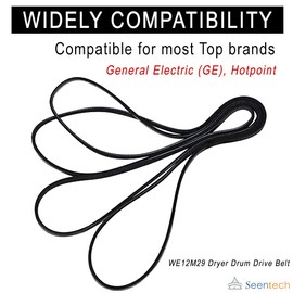 WE12M29 Dryer Drum Drive Belt by Seentech - Compatible with GE & Frigidaire dryers - Replaces Part Numbers: 137292700, 134163500, PS1766009, WE120122, WE12M0022, WE12M22, AP4565702, PS3408299
