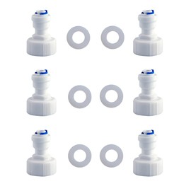 ESHIONG Hose Bib Quick Connect Adapter for Reverse Osmosis water filter,NSF Certified 3/4" Female Thread to 1/4" OD Push to Connect Plastic ro Fittings .（Pack 6）