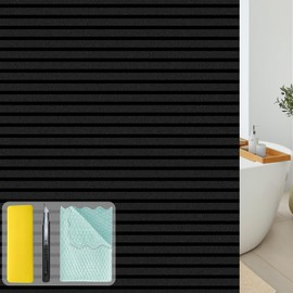 Niviy Blackout Window Film with Installation Tools, 100% Light Sun Blocking Static Cling Room Darkening Windows Covering, Removable House Window Tint (Black, 23.6 x 78.7 inch)