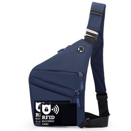 ibalulu Anti Theft Crossbody Bags for Women Men, Multi-Pocket Shoulder Bag, Slim Sling Bags with 2 RFID Blocking Card